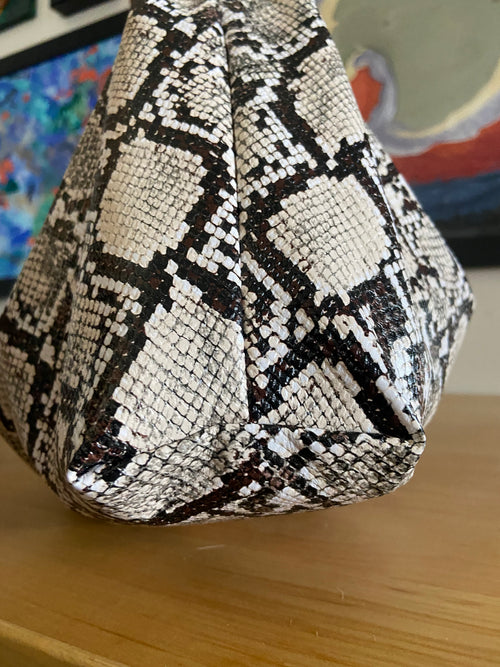 East West Python Print Faux Leather Slouchy Bag