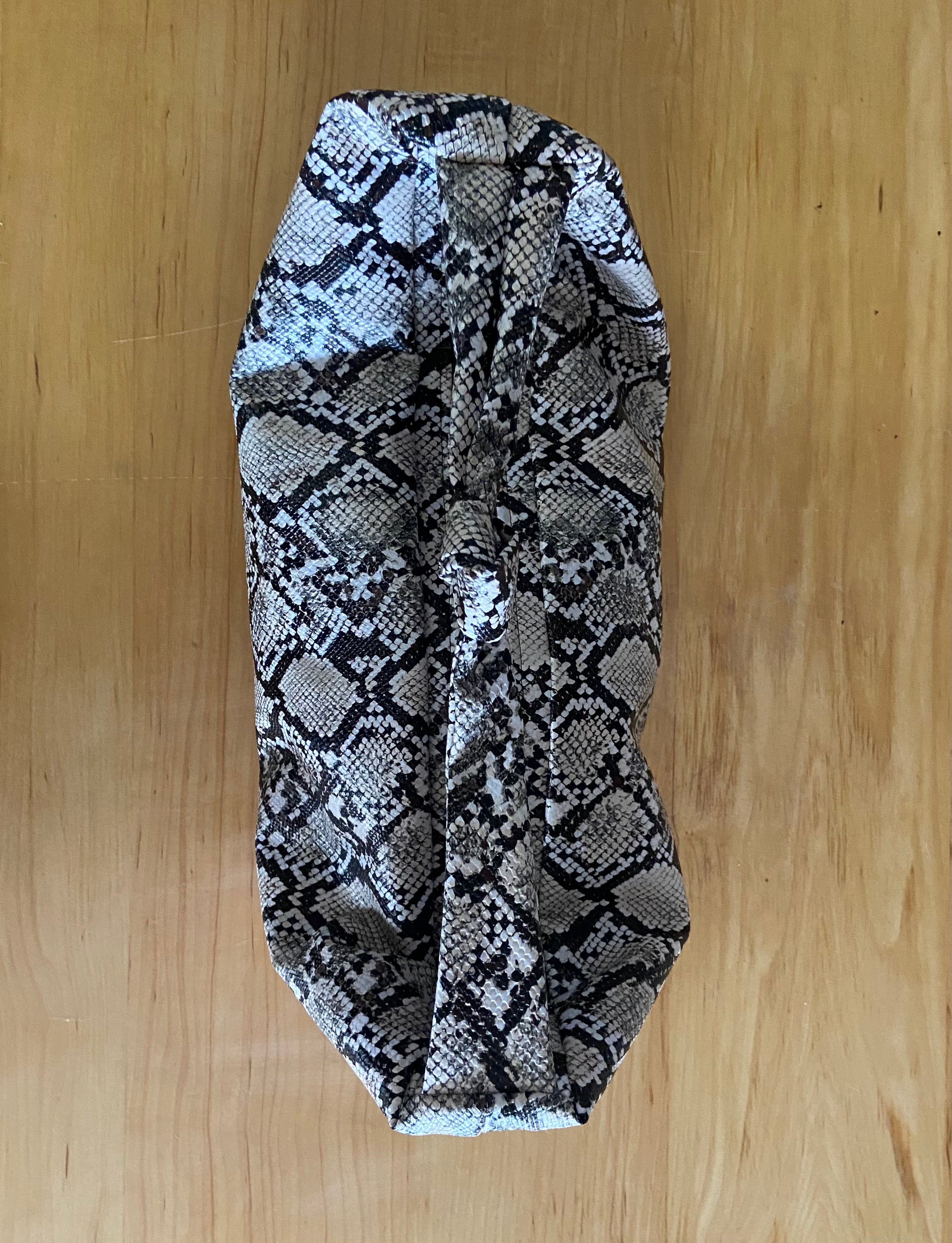East West Python Print Faux Leather Slouchy Bag