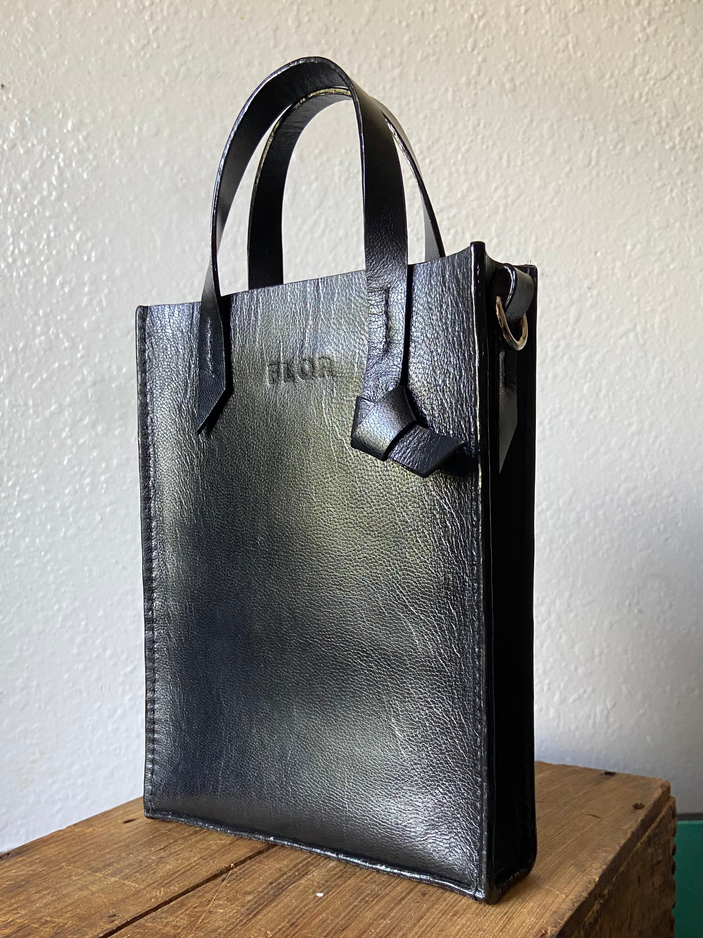 Mini Tie Tote in Black