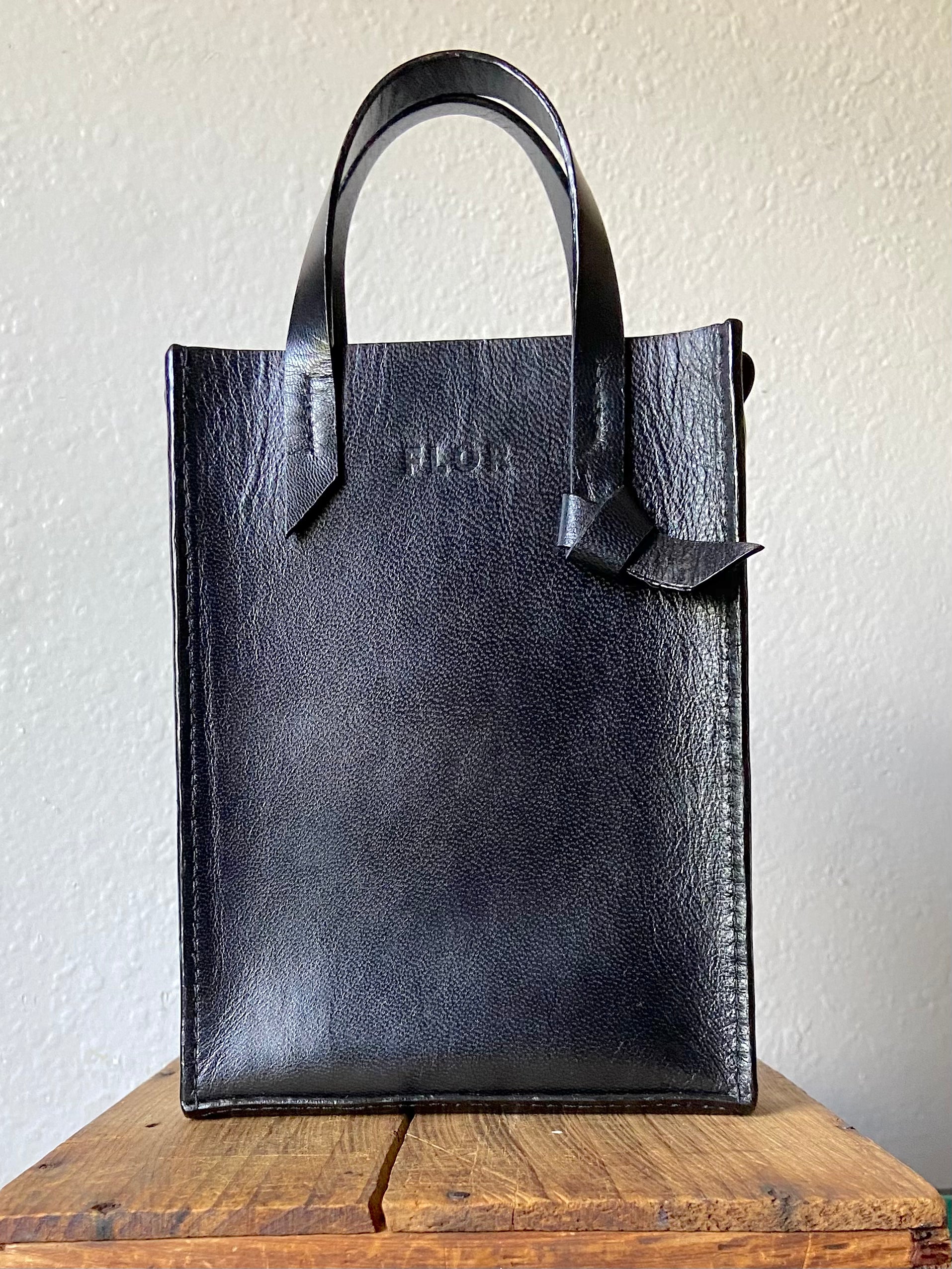 Mini Tie Tote in Black