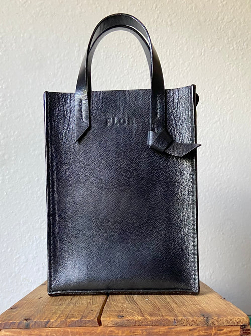 Mini Tie Tote in Black