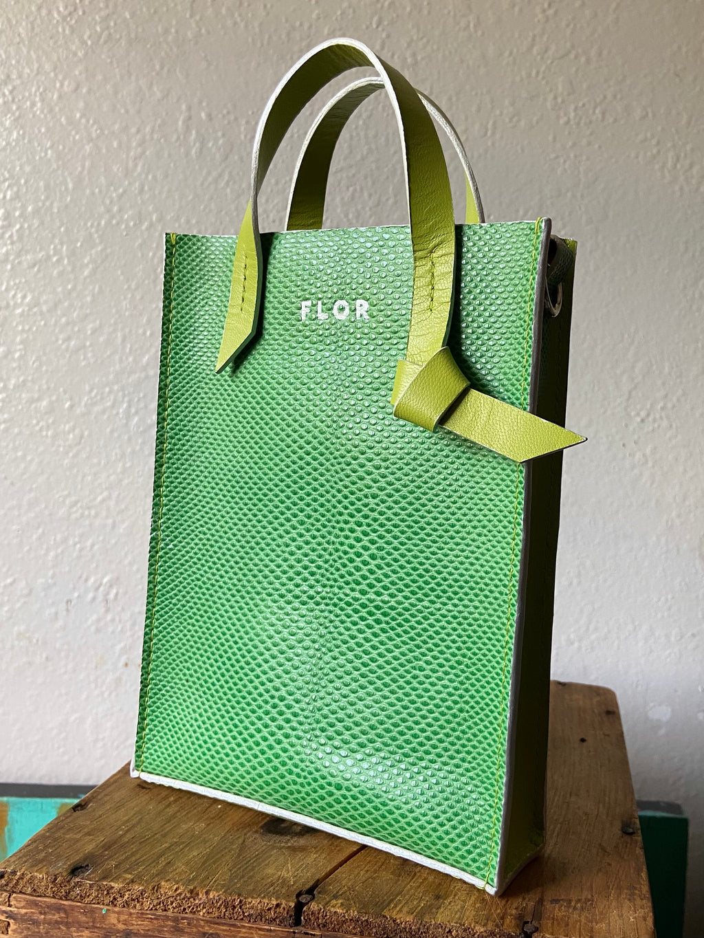 Mini Tie Tote in Karung Snakeskin