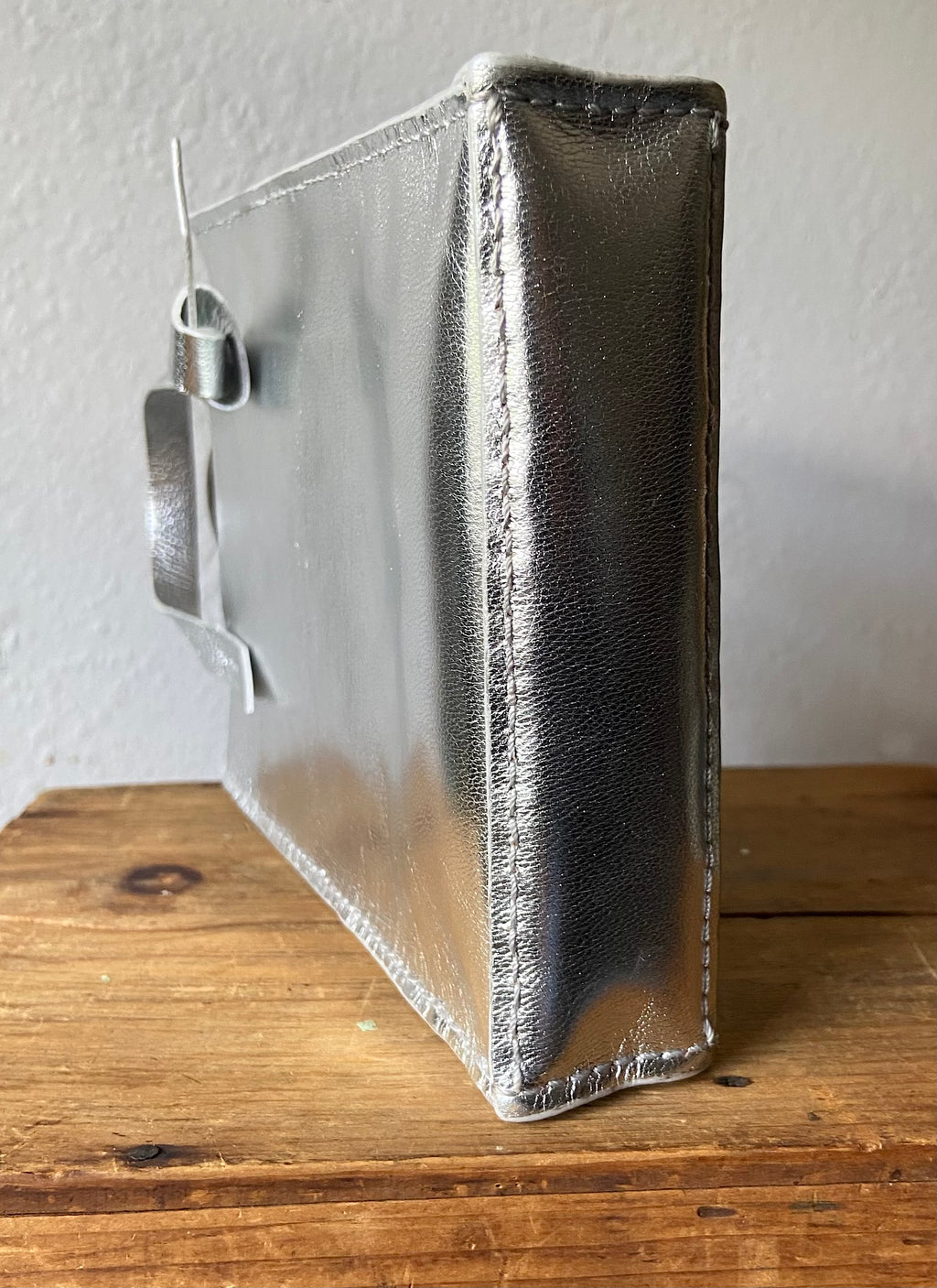 Mini Tie Tote in Metallic Silver