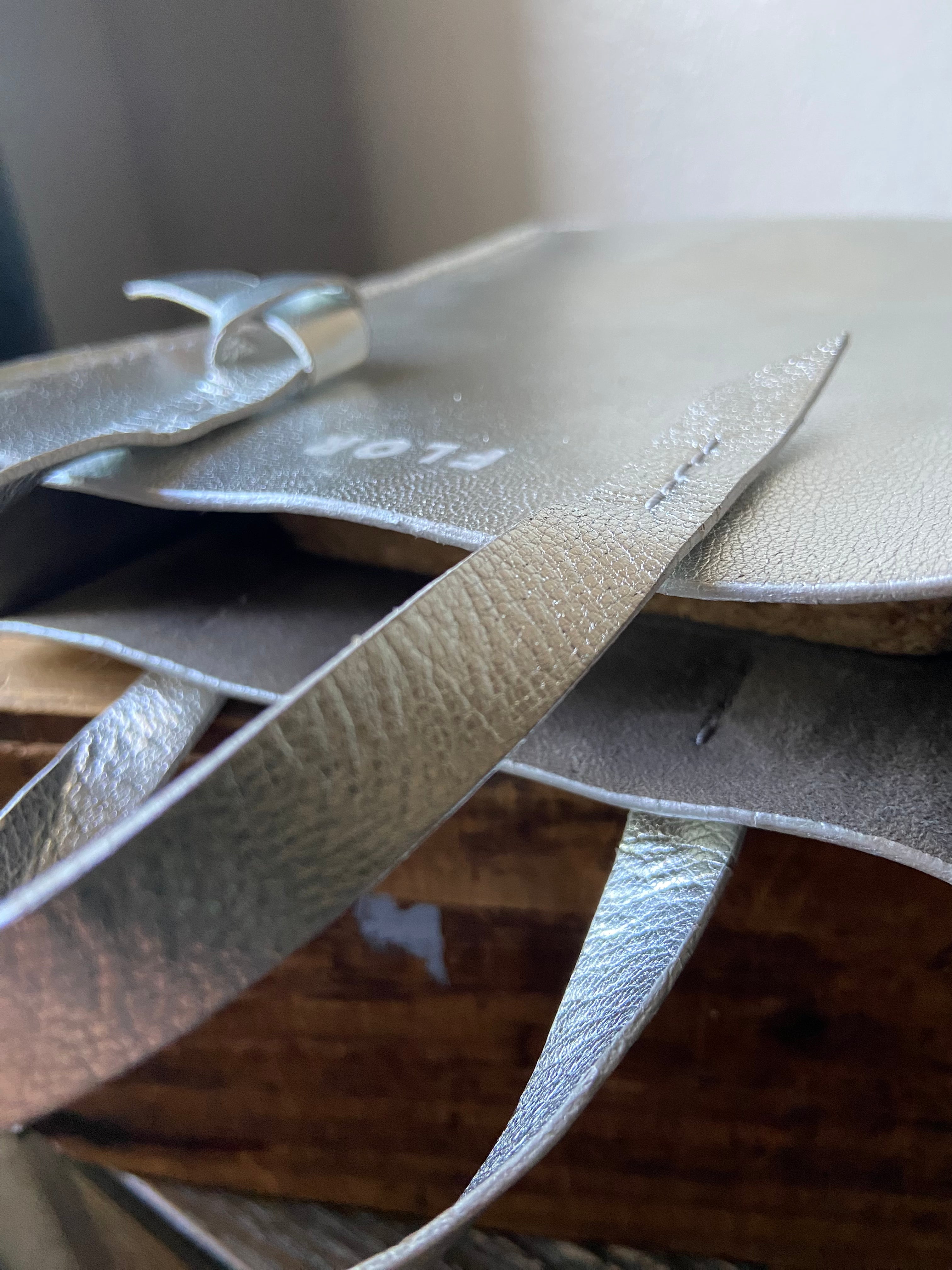 Mini Tie Tote in Metallic Silver